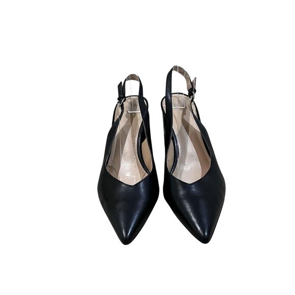 Marc Fisher LTD Shoes Womens 8.5 Black Slingback Block Heel Pumps Pointed Toe - Picture 3 of 9